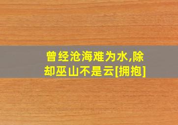 曾经沧海难为水,除却巫山不是云[拥抱]